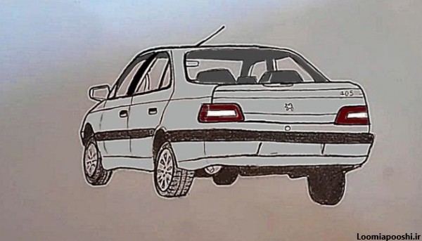 عکس نقاشی ماشین پژو 405